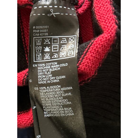 GUC 21 Men Men's Black/Red Stripe Cardigan Button Front Size Large - Picture 4 of 5